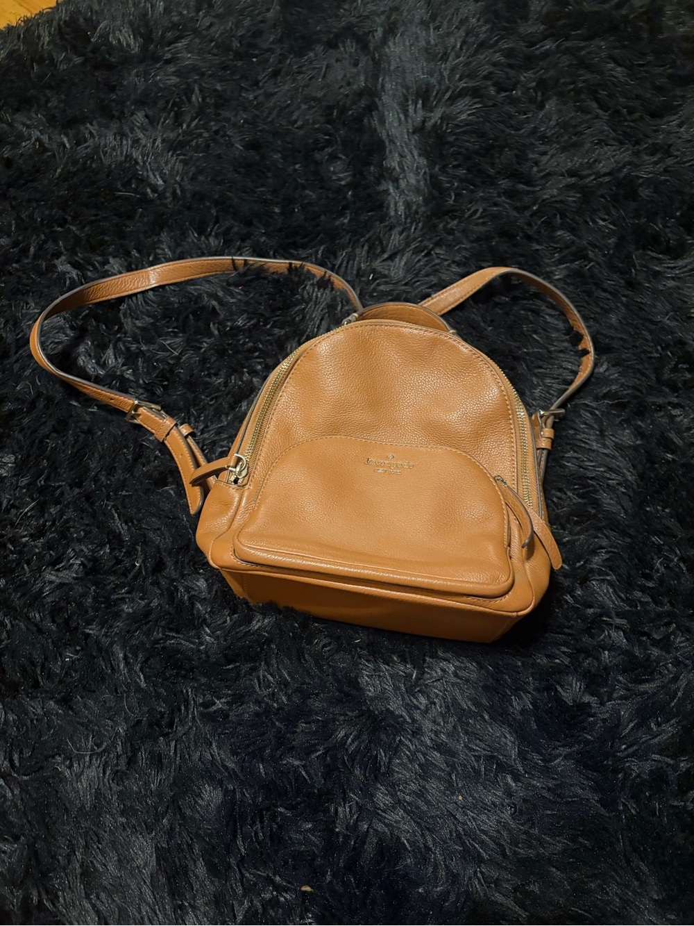 kate spade Leather Mini Backpack in Saddle Brown